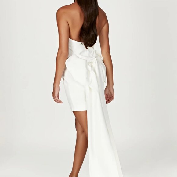 Meshki White Strapless Bow Mini Dress - Picture 5 of 5